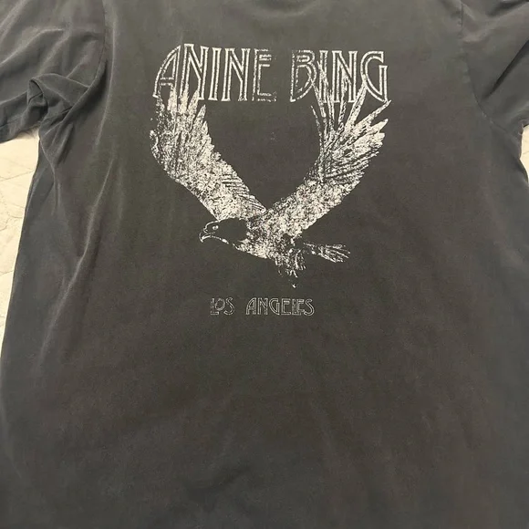 Gently worn Anine Bing Charcoal Crew Neck Tee - Picture 8 of 8